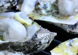 Grilled Oysters with Roasted Garlic