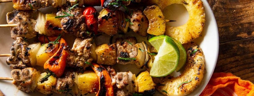 Caribbean Chicken Thigh Kebabs