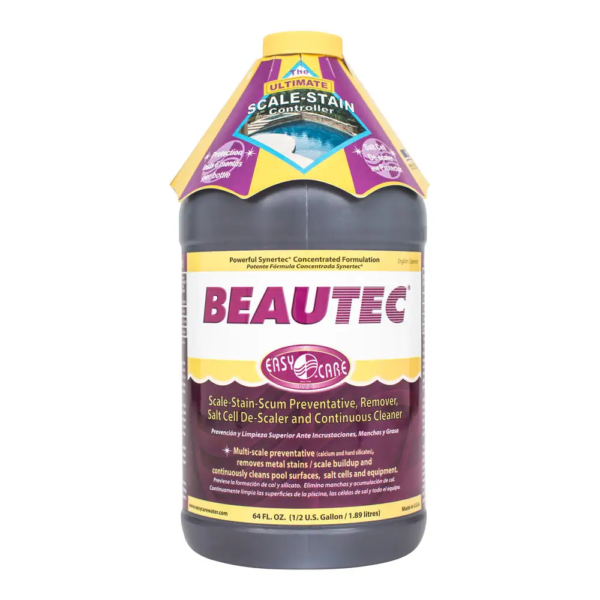 Beautec pool treatment stain and scale remover bottle